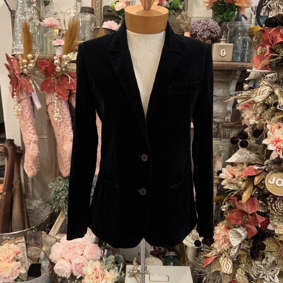 VINTAGE BRECKENRIDGE BLACK VELVET BLAZER | TAILORED CREW | HOLIDAY PARTY JACKET - Picture 9 of 14